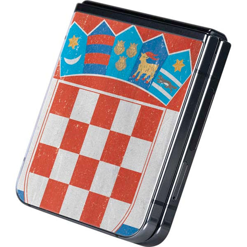 Croatia Flag Distressed Galaxy Z Flip5 5G Skin