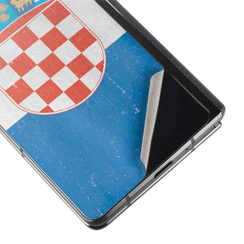 Croatia Flag Distressed Galaxy Z Fold2 5G Skin