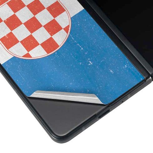 Croatia Flag Distressed Galaxy Z Fold3 5G Skin