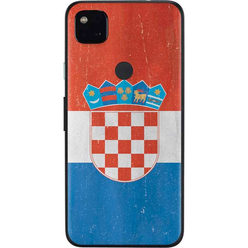 Croatia Flag Distressed Google Pixel 4a Skin