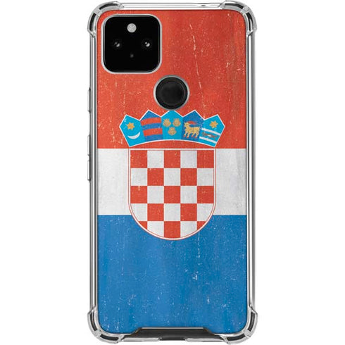 Croatia Flag Distressed Google Pixel 5a 5G Clear Case