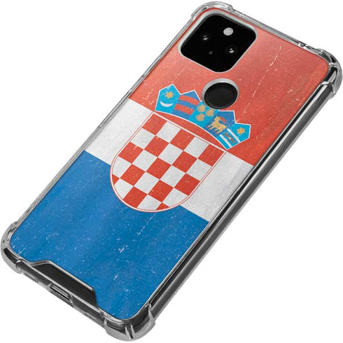 Croatia Flag Distressed Google Pixel 5a 5G Clear Case