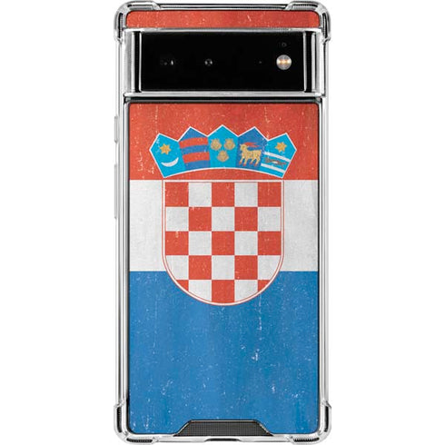 Croatia Flag Distressed Google Pixel 6 Clear Case