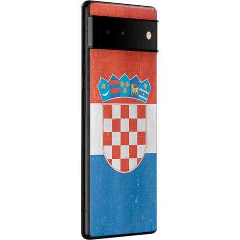 Croatia Flag Distressed Google Pixel 6 Skin