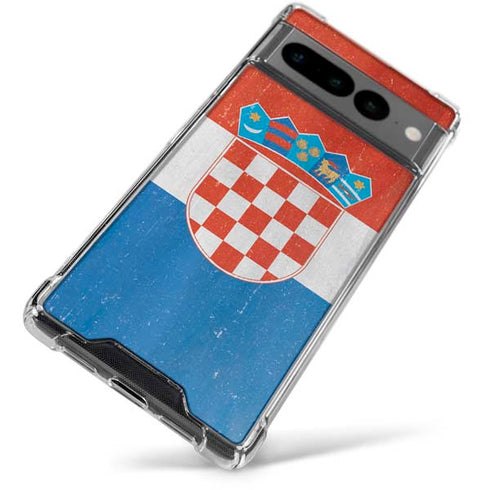 Croatia Flag Distressed Google Pixel 7 Pro Clear Case