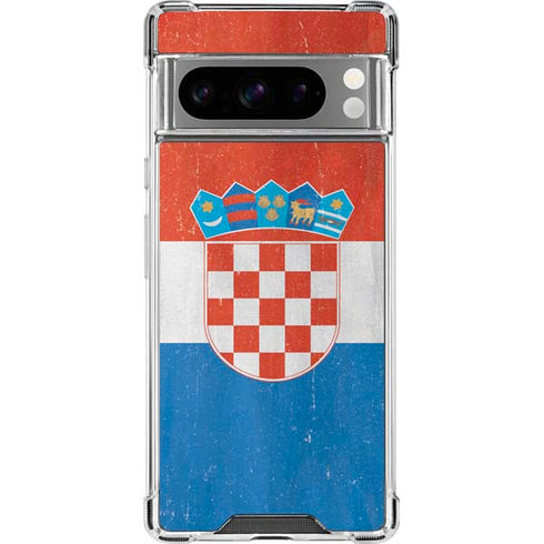 Croatia Flag Distressed Google Pixel 8 Pro Clear Case
