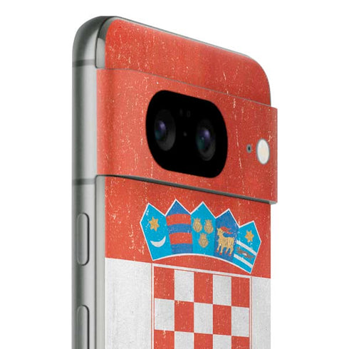 Croatia Flag Distressed Google Pixel 8 Skin