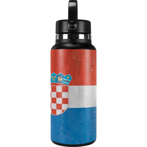 Croatia Flag Distressed Hydro Flask 32oz Wide Mouth Skin