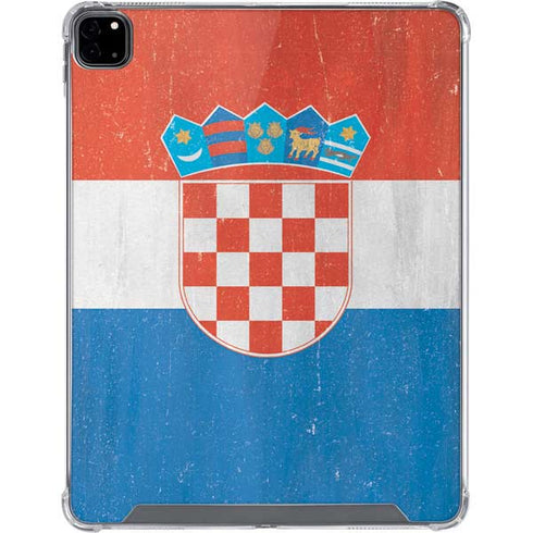 Croatia Flag Distressed iPad Pro 12.9in (2020) Clear Case