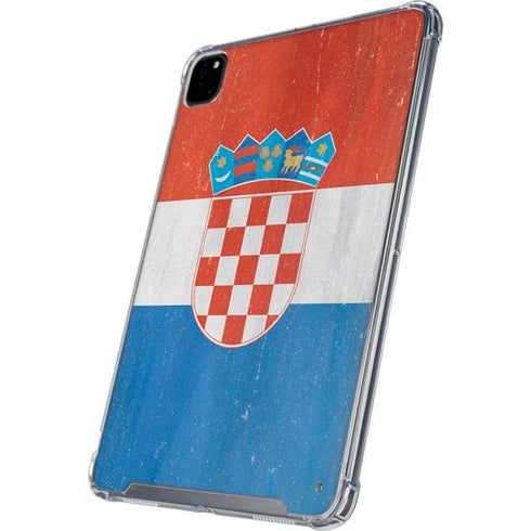 Croatia Flag Distressed iPad Pro 12.9in (2020) Clear Case