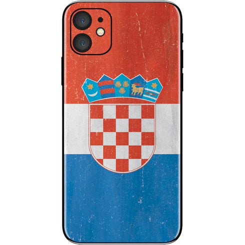Croatia Flag Distressed iPhone 11 Skin