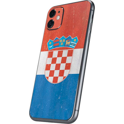 Croatia Flag Distressed iPhone 11 Skin