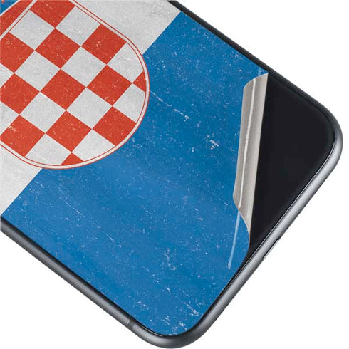 Croatia Flag Distressed iPhone 11 Skin