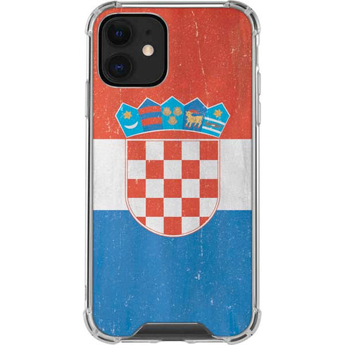 Croatia Flag Distressed iPhone 12 Clear Case