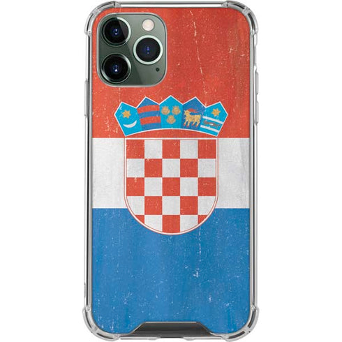 Croatia Flag Distressed iPhone 12 Pro Max Clear Case