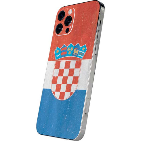 Croatia Flag Distressed iPhone 12 Pro Skin