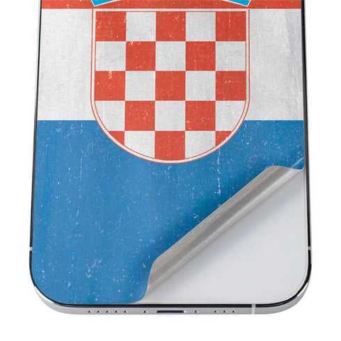 Croatia Flag Distressed iPhone 12 Pro Skin