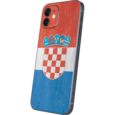 Croatia Flag Distressed iPhone 12 Skin