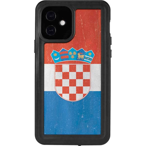 Croatia Flag Distressed iPhone 12 Waterproof Case
