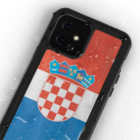 Croatia Flag Distressed iPhone 12 Waterproof Case