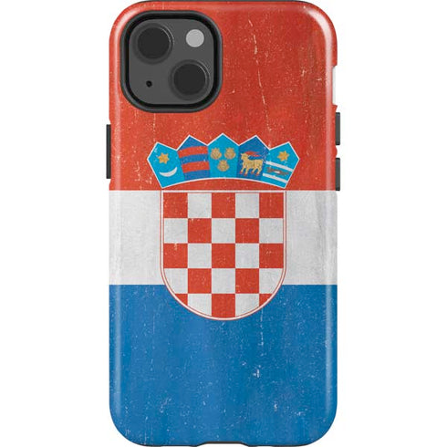Croatia Flag Distressed iPhone 14 Impact Case