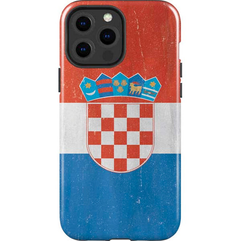 Croatia Flag Distressed iPhone 15 Pro Max Impact Case