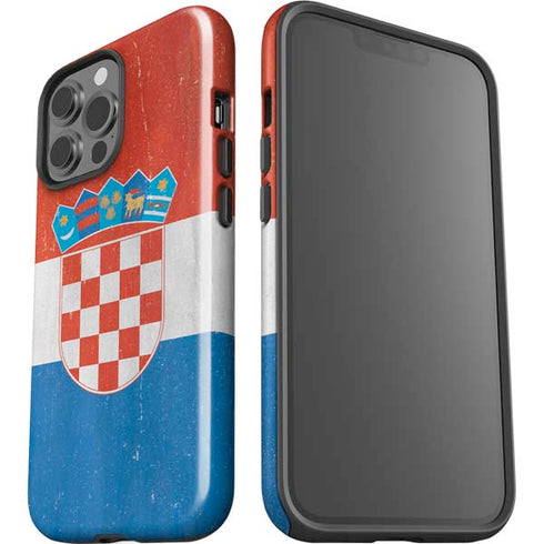 Croatia Flag Distressed iPhone 15 Pro Max Impact Case
