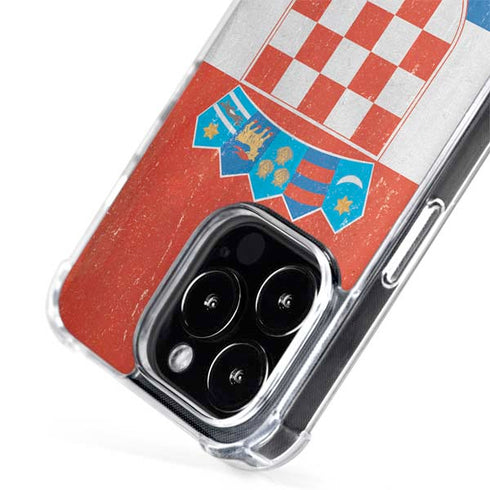 Croatia Flag Distressed iPhone 14 Pro Max MagSafe Case
