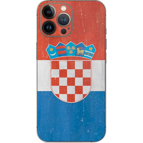 Croatia Flag Distressed iPhone 14 Pro Max Skin