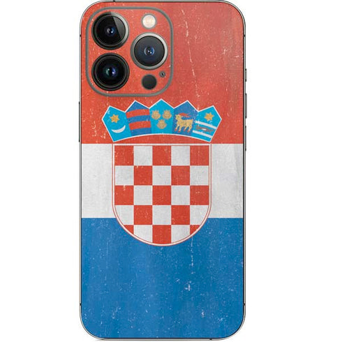 Croatia Flag Distressed iPhone 14 Pro Skin