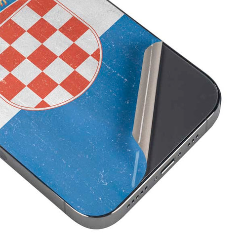 Croatia Flag Distressed iPhone 15 Pro Skin