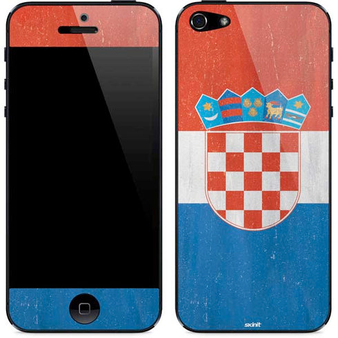 Croatia Flag Distressed iPhone 5/5s/5SE Skin