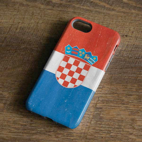 Croatia Flag Distressed iPhone 8 Pro Case