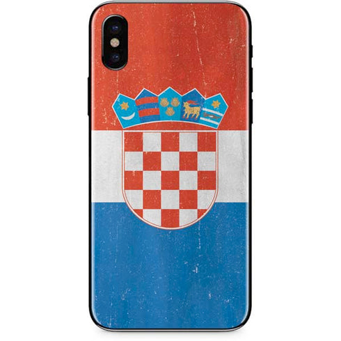Croatia Flag Distressed iPhone X Skin