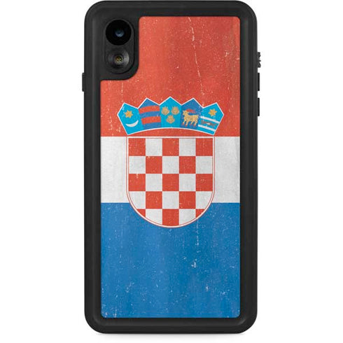 Croatia Flag Distressed iPhone XR Waterproof Case