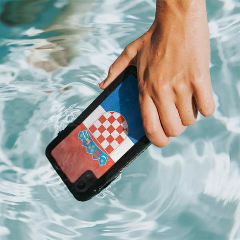 Croatia Flag Distressed iPhone XR Waterproof Case