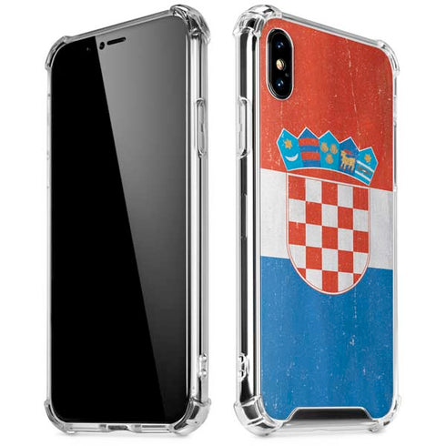 Croatia Flag Distressed iPhone XS Max Clear Case