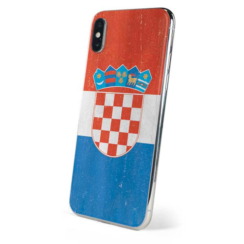 Croatia Flag Distressed iPhone XS Skin