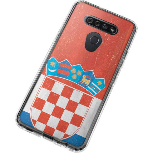 Croatia Flag Distressed LG K51/Q51 Clear Case