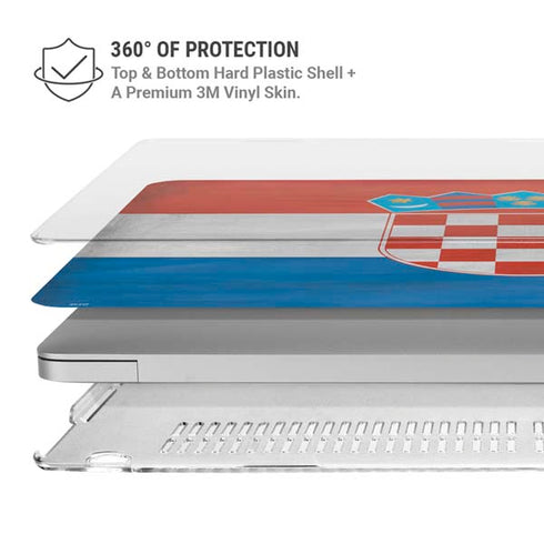 Croatia Flag Distressed MacBook Air 15in (2023-2025) Case plus Skin