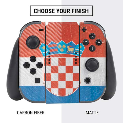 Croatia Flag Distressed Nintendo Switch Bundle Skin