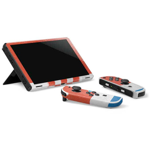 Croatia Flag Distressed Nintendo Switch OLED (2021) Skin