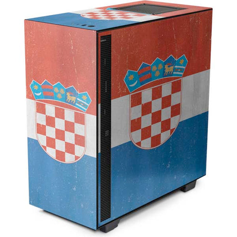 Croatia Flag Distressed NZXT H510 Compact ATX Mid-Tower Case Skin