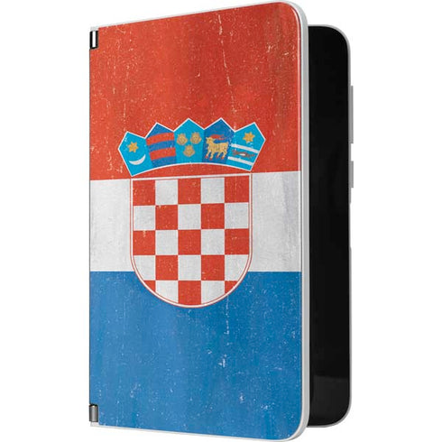 Croatia Flag Distressed Surface Duo Skin