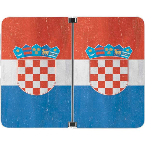 Croatia Flag Distressed Surface Duo Skin
