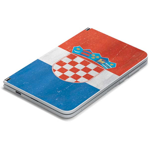 Croatia Flag Distressed Surface Duo Skin
