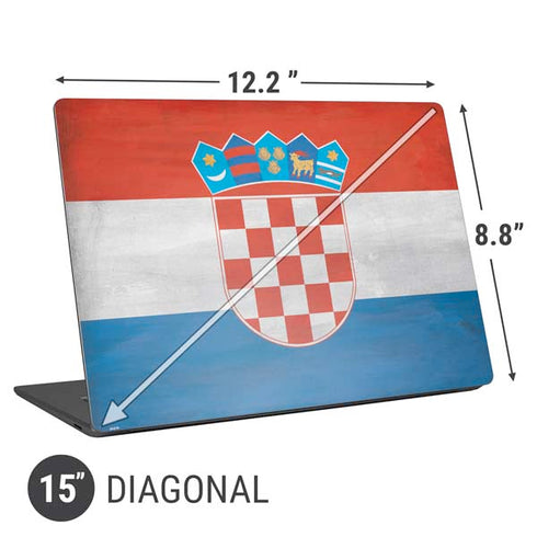 Croatia Flag Distressed Universal Laptop 15in (12.2 x 8.8in) Skin