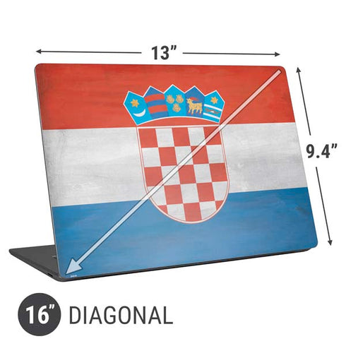 Croatia Flag Distressed Universal Laptop 16in (13 x 9.4in) Skin