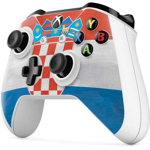 Croatia Flag Distressed Xbox One S Controller Skin