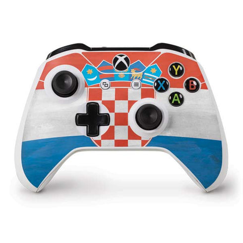 Croatia Flag Distressed Xbox One S Controller Skin